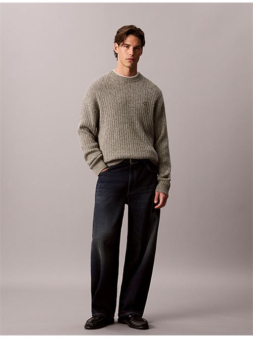 vertical rib cttn crwnk swtr CALVIN KLEIN JEANS | LV04RH328GLI1
